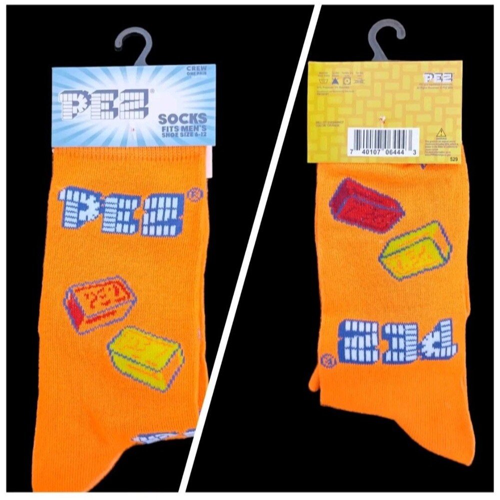 PEZ Socks Men's Size 6-12 - One Pair - Novelty Socks Candy Theme